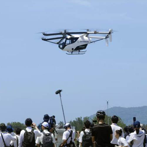 Japan SkyDrive flying car eVTOL configuration parameters price production time