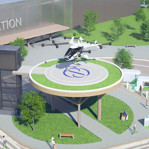 Japan SkyDrive flying car eVTOL configuration parameters price production time